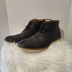 Aldo Men's Black Leather Ankle  Boots, Size 11